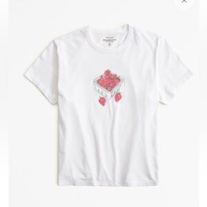 Short-Sleeve Strawberry Graphic Skimming Tee